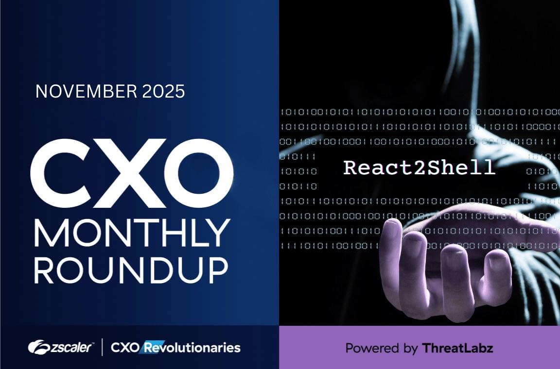 CXO Monthly Roundup, November 2025: React2Shell, insights into how Zscaler Deception fights AI-driven threats, vulnerabilities uncovered by ThreatLabz, and Water Gamayun APT attack analysis CXO Monthly Roundup, November 2025: React2Shell, insights into how Zscaler Deception fights AI-driven threats, vulnerabilities uncovered by ThreatLabz, and Water Gamayun APT attack analysis