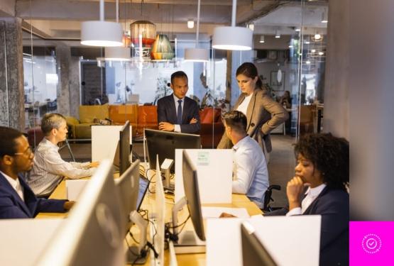 A group of people discussing DSPM tools