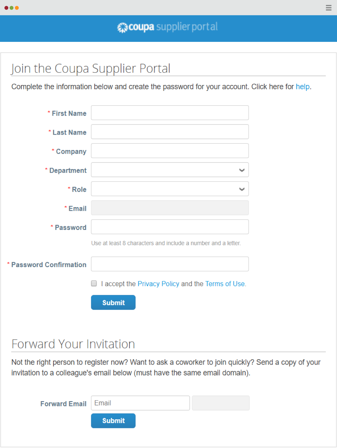 Create a Coupa Supplier Account