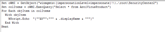 script checking for installed Antivirus
