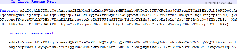 Figure 4: Obfuscated VBS file