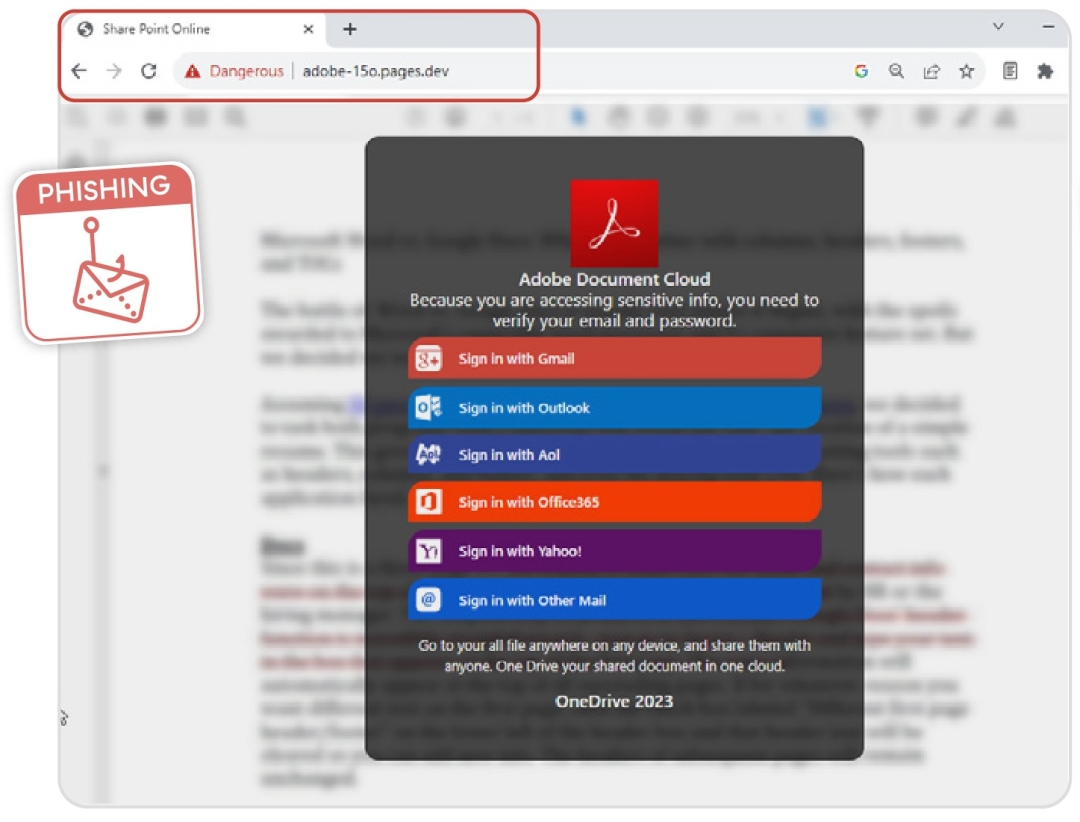 Figure 2: Adobe-themed phishing campaign