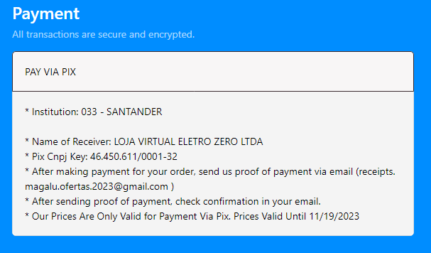Figure 9: A screenshot of the fraudulent request to share Pix transaction details