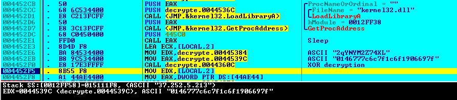 XOR decryption of encrypted IP address