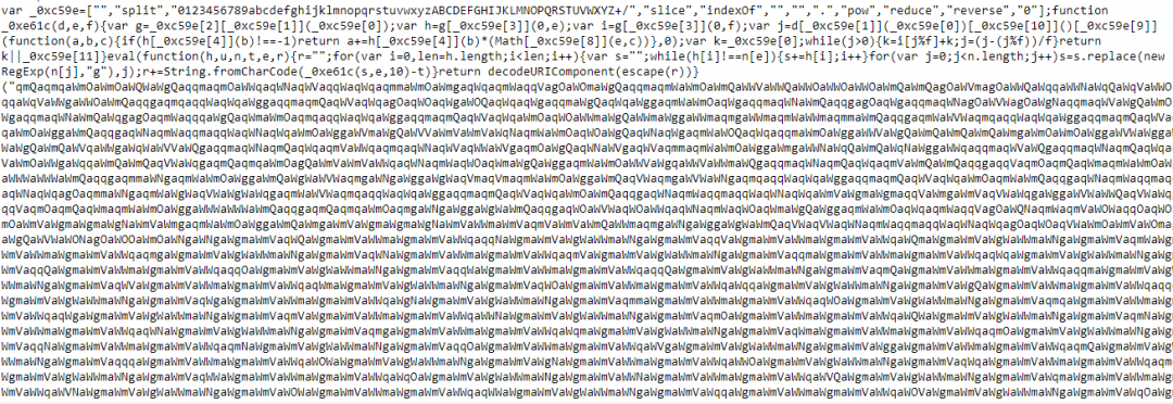 Obfuscated skimmer code injected from a newly registered domain.