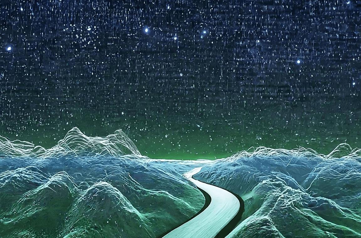 Meandering path through digital forest