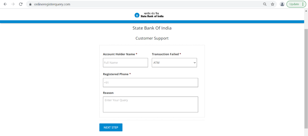 Spoofed State of India mobile-banking site