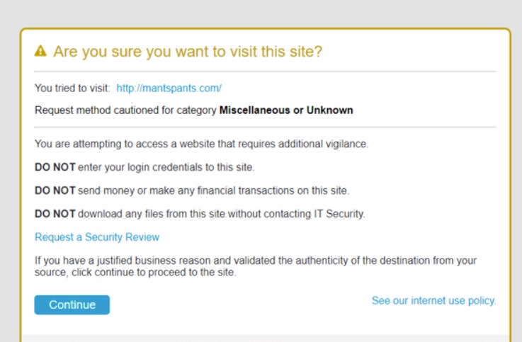 An example of warn policy action