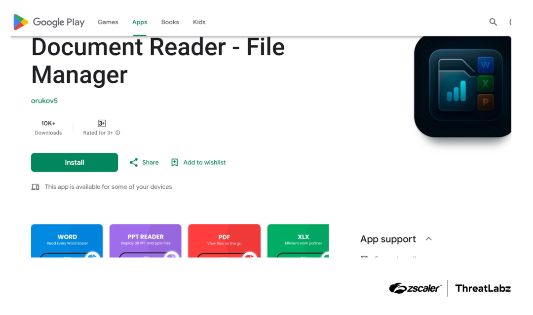 Example of an Anatsa decoy application in the Google Play Store.