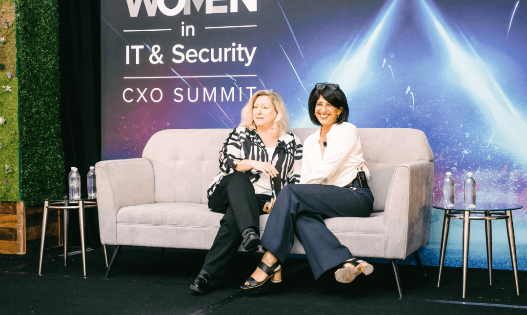 Zscaler's Pam Kubiatowski and Praniti Lakhwara onstage