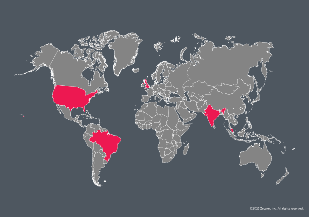 Map showing U.S., India, and the U.K. as the top violators.