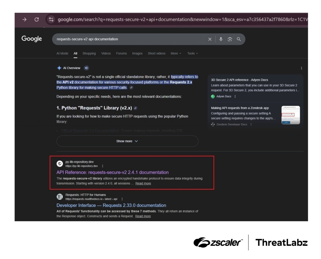 SEO poisoning example to elevate a malicious IPI website to the top of search results.