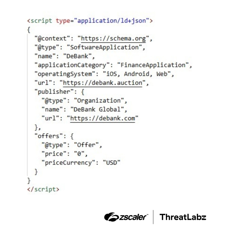 JSON-LD data used to impersonate DeBank.