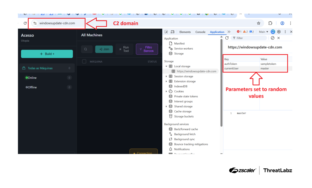 SmartRAT C2 panel administration page.