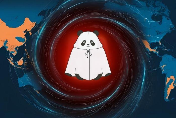 Latest Mustang Panda Arsenal: PAKLOG, CorKLOG, and SplatCloak | P2 A panda in a cloak set against a digital map.